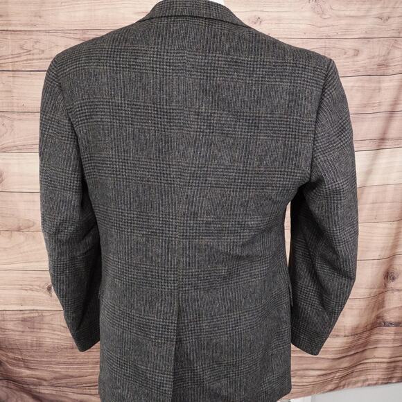 Vintage Jos A Bank Blazer Sport Coat Mens 40 Plaid Camel Hair Kent Two Button - Picture 4 of 12